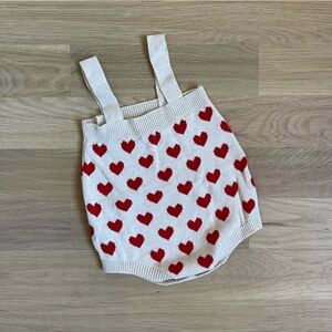 Knit Heart Bubble Romper